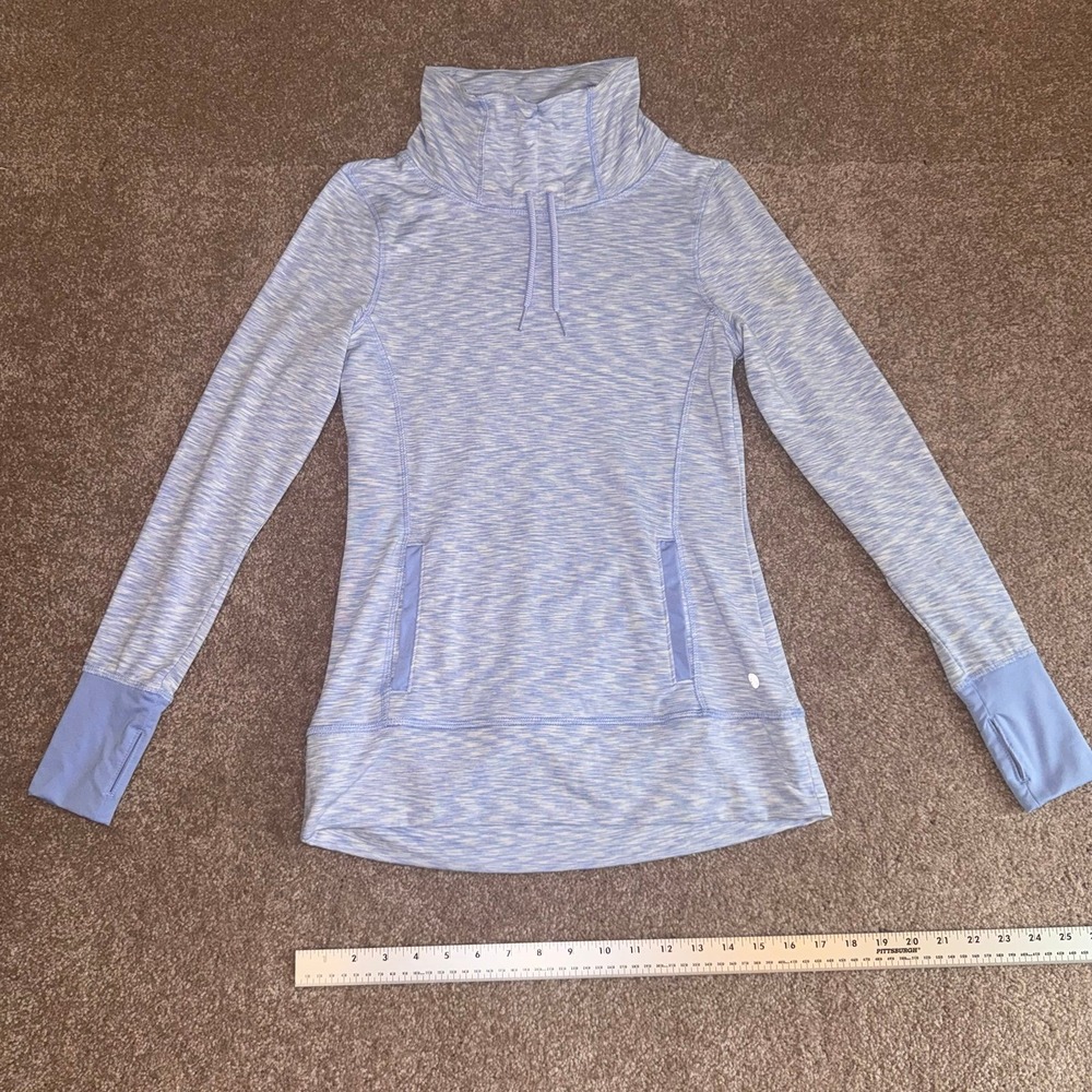 Apana Women's Light Blue Heathered Pullover Activewear Top/Jacket - Small